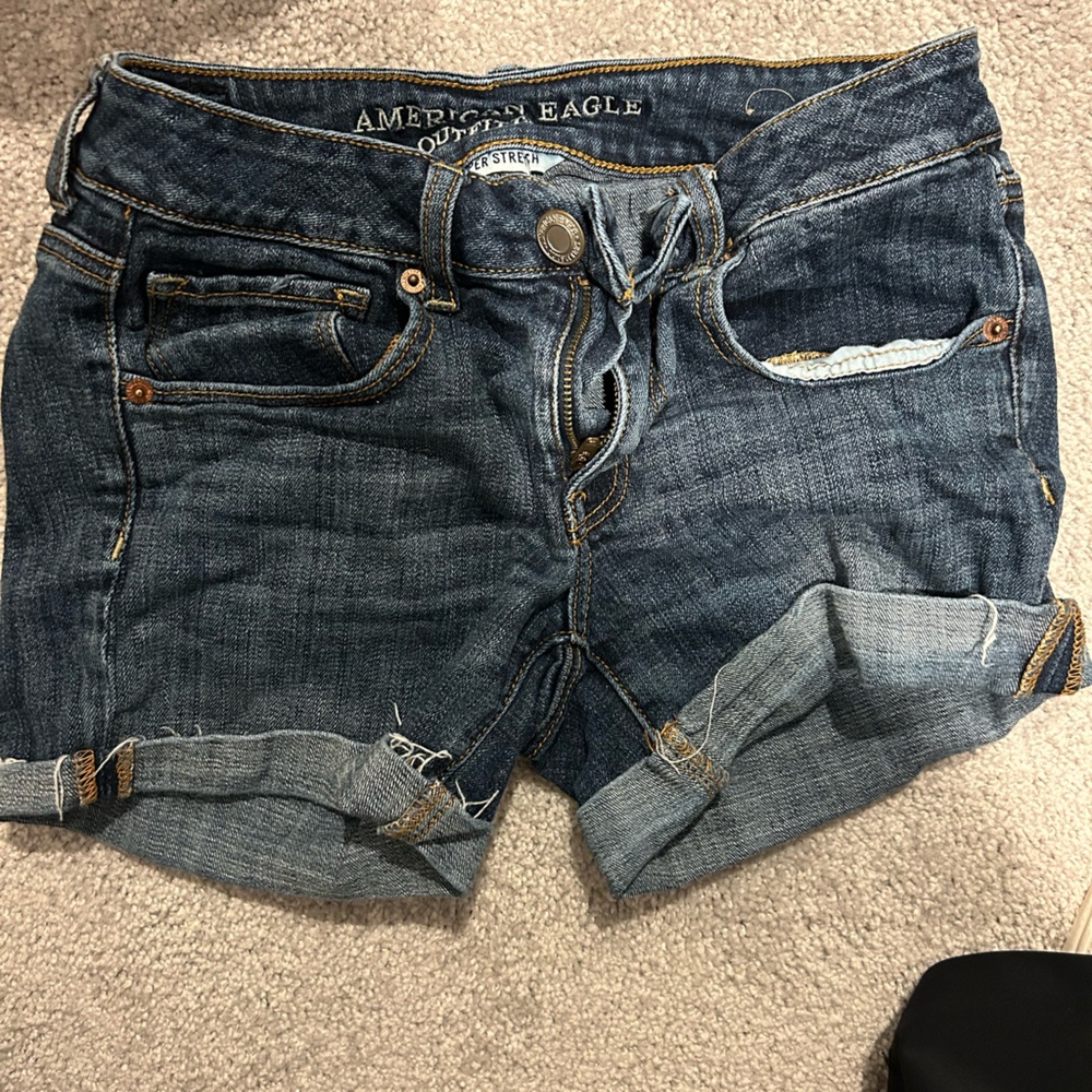 American Eagle Outfitters Dark Blue Denim Shorts